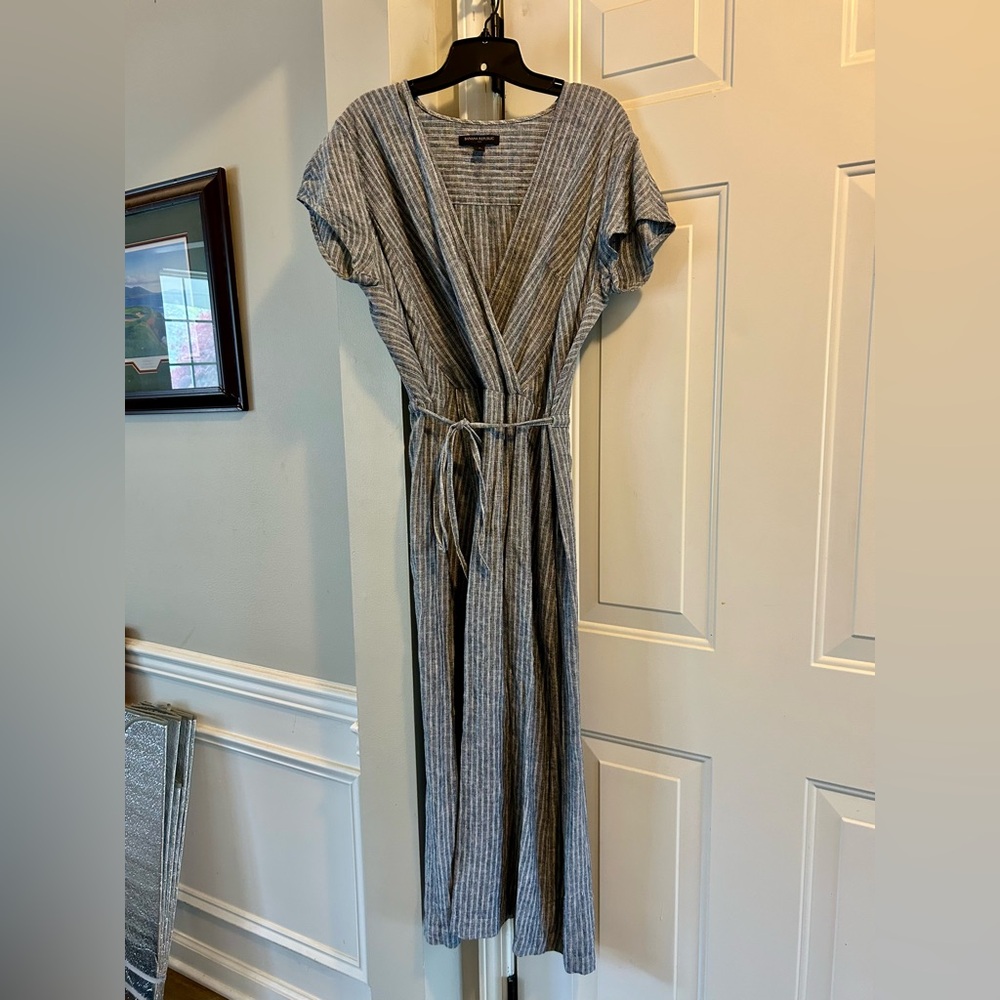 Banana Republic Denim Striped Maxi - Gray